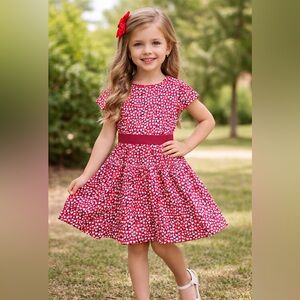 Crewcut Girls heart dress with grosgain ribbon 5T